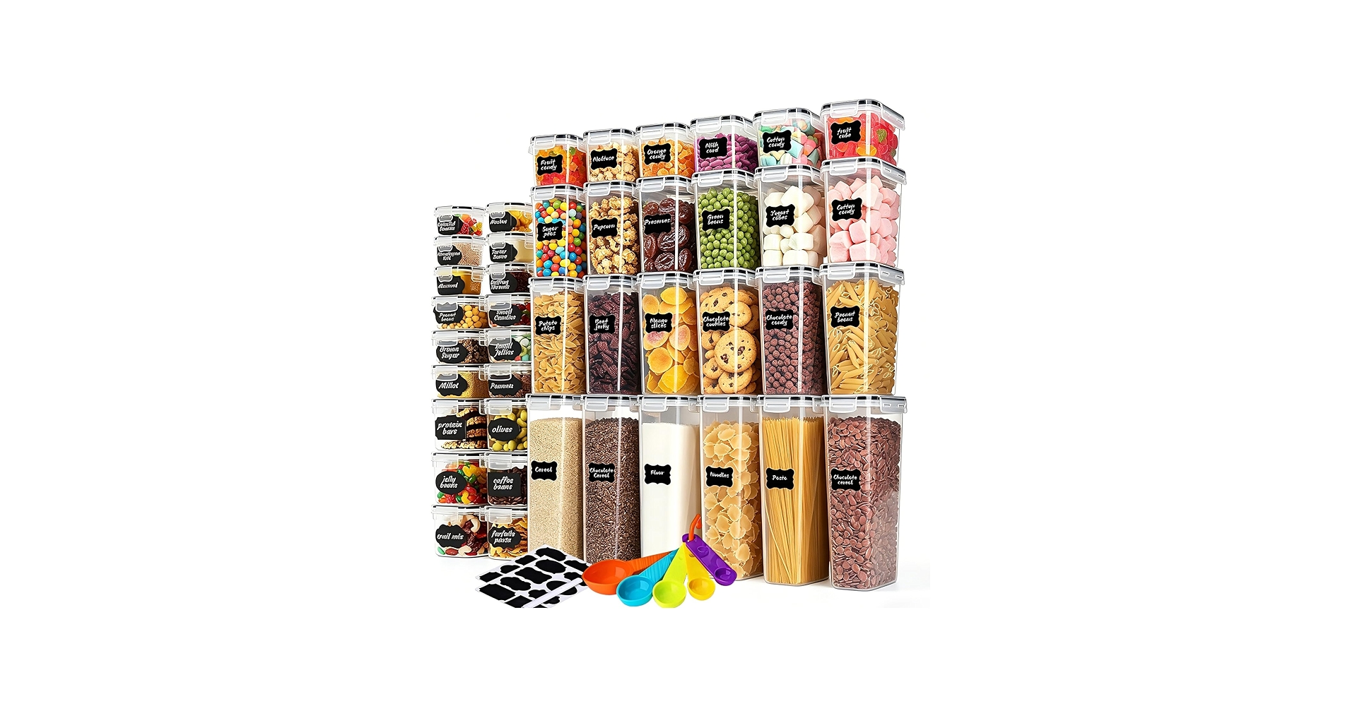 Set organizador de alimentos en recipientes con etiquetas🥰