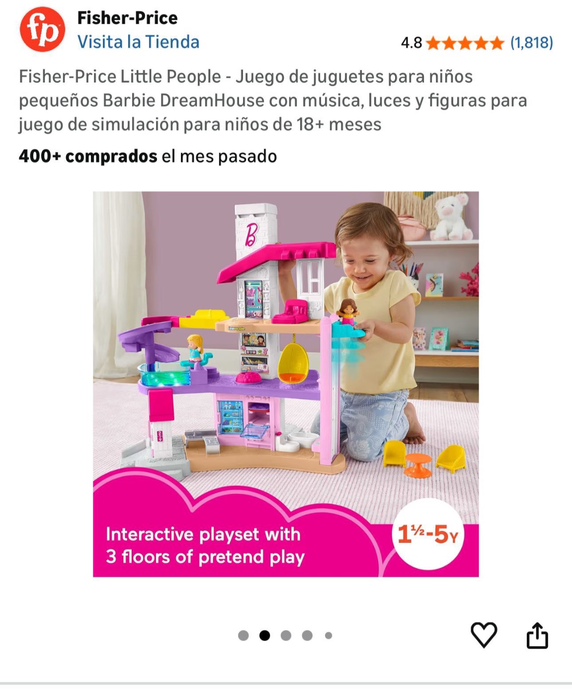 Fisher-Price Little People Barbies DreamHouse (Detalles en la caja)