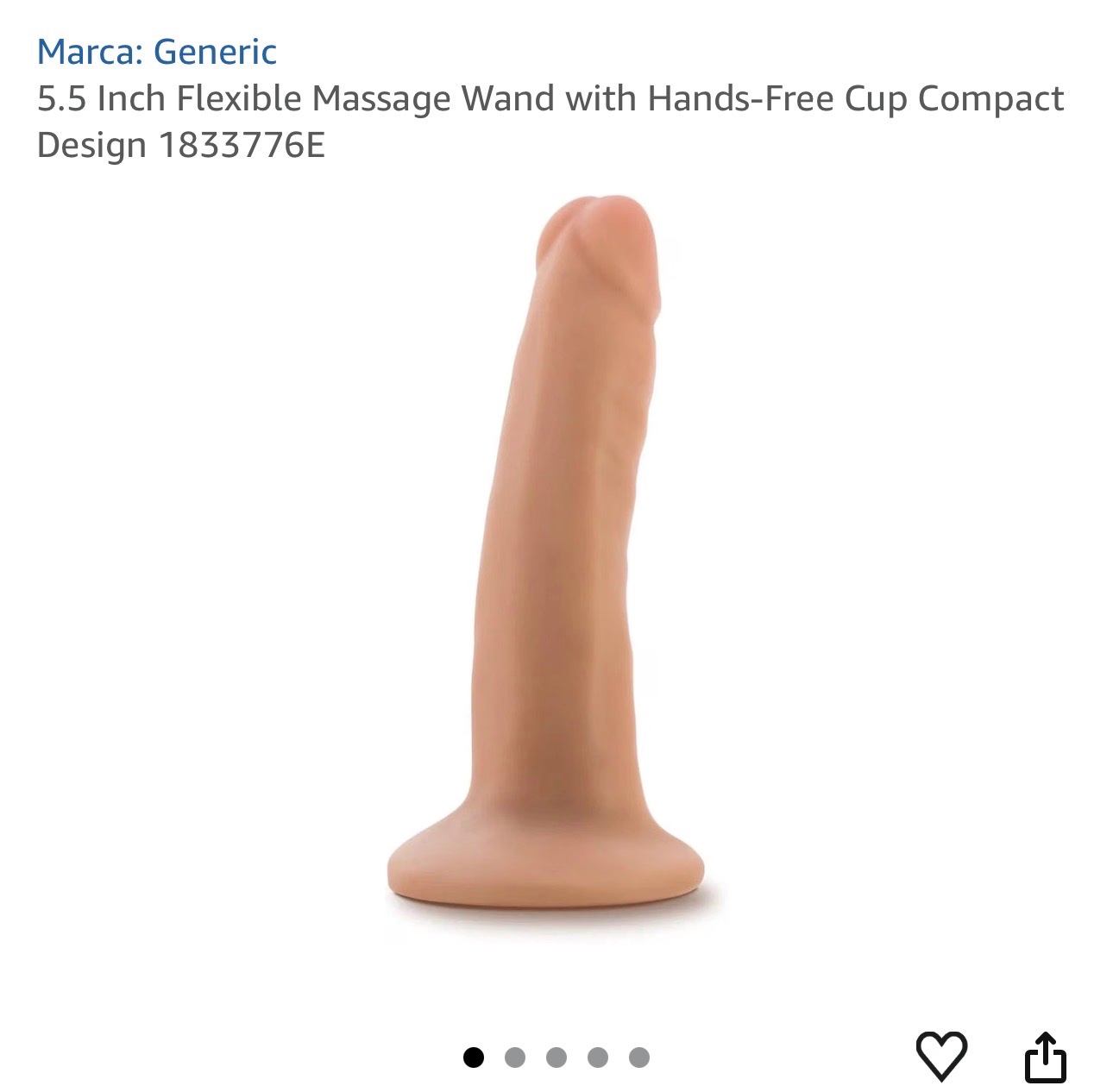 Generic 5.5 Inch Flexible Massage Wand con copa manos libres (1833776E)
