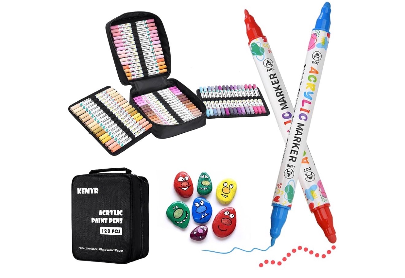 KEMYJR Set de marcadores pintura acrílica 120 piezas